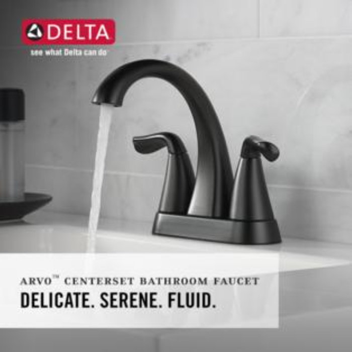 Delta Arvo Centerset Bathroom Faucet with Drain Assembly, 2handle